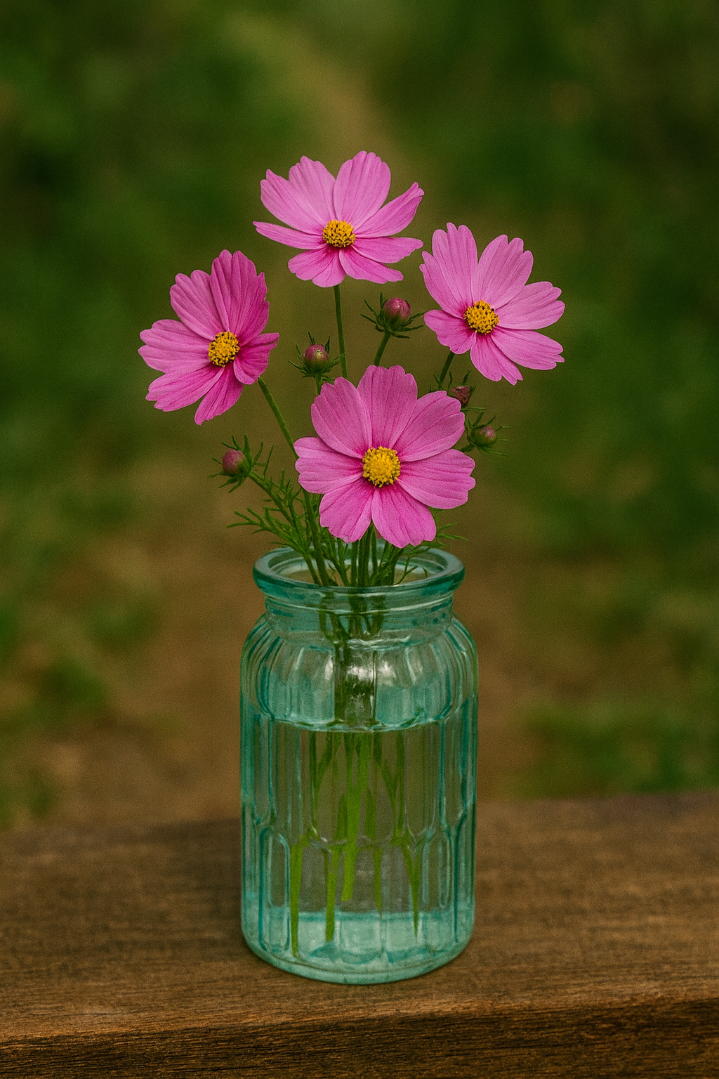 Jarrón azul para flores